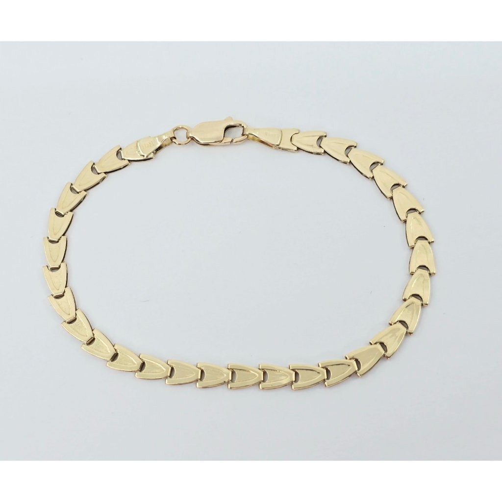 Unique 14k Solid Yellow Gold Custom Designer Tennis Link Bracelet  725 Length